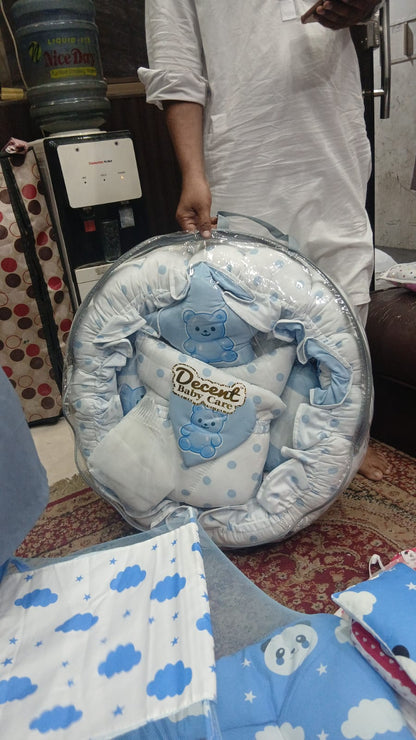 Premium 11-Piece Baby Bedding Set with Mosquito Net – Soft & Comfortable Newborn Baby Bed | Teddy