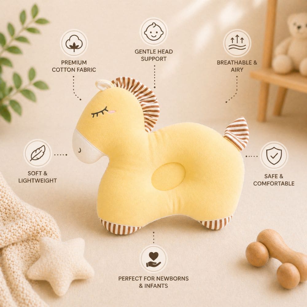 Baby Head Shaping Pillow – Soft Breathable Infant Support Cushion for Newborns (0-12 Months)
