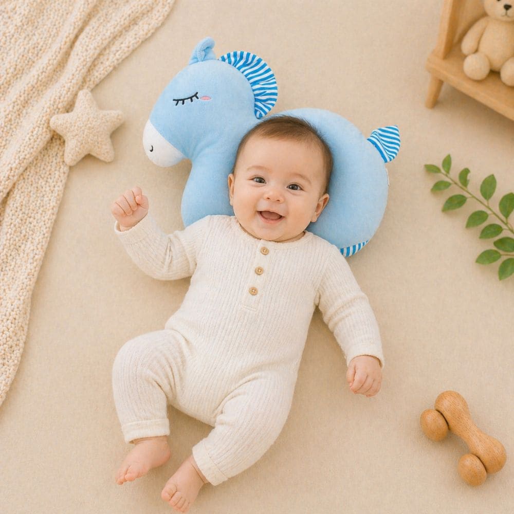 Baby Head Shaping Pillow – Soft Breathable Infant Support Cushion for Newborns (0-12 Months)