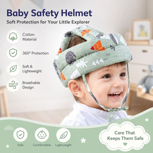 Baby Safety Helmet – Soft Head Protection Cushion Cap for Toddlers | 360° Shock Absorption | Lightweight & Breathable