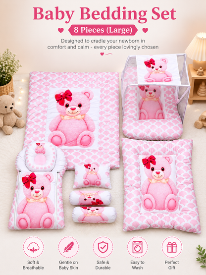 Premium Baby Bedding Set – 8 Pieces (Large) | Soft, Comfortable & Newborn Essentials