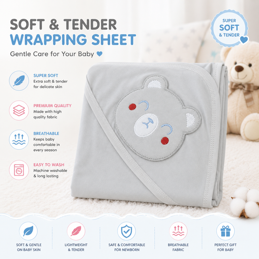 NexaBaby™ Soft & Tender Wrapping Sheet – 100% Premium Cotton Newborn