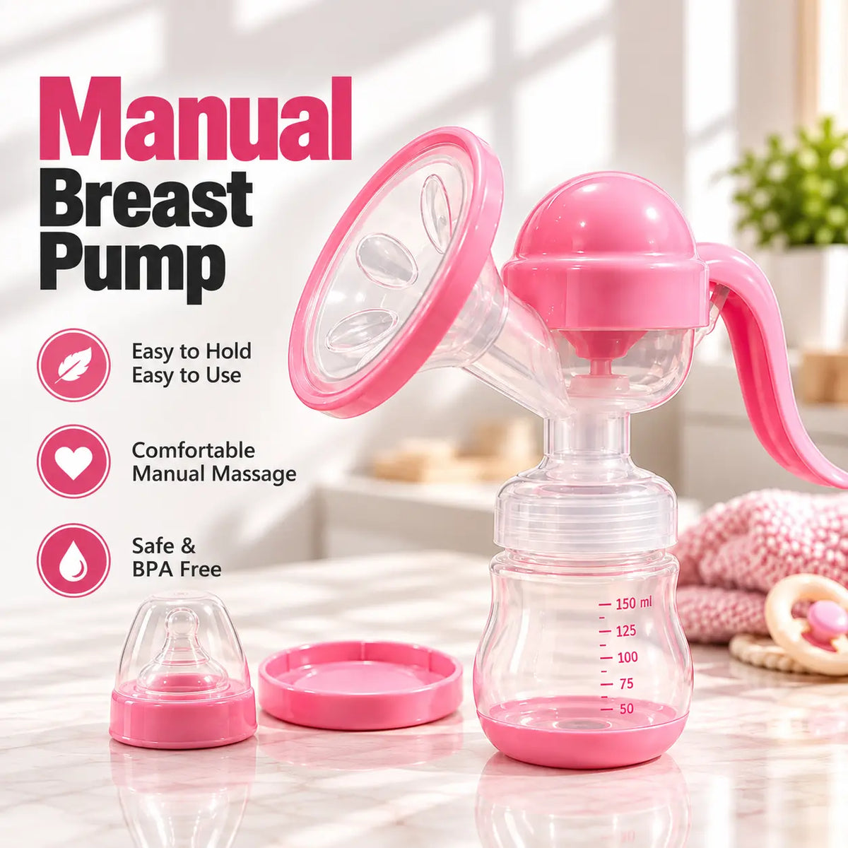 Manual Breast Pump – Gentle, Comfortable & Easy to Use