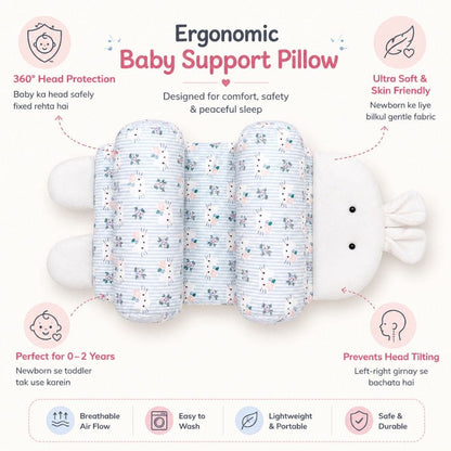 Premium Baby Head Support Pillow Set – Soft, Safe & Breathable