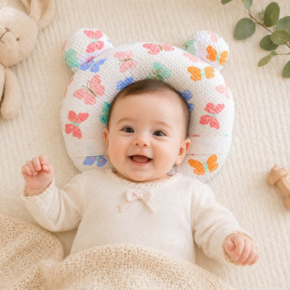 Printed Baby Head Support Pillow – Soft Ergonomic Cushion for Newborns (0-12 Months)