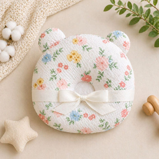 Printed Baby Head Support Pillow – Soft Ergonomic Cushion for Newborns (0-12 Months)