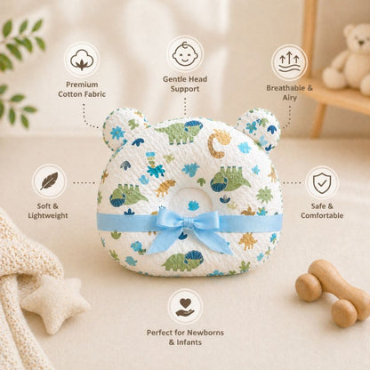 Printed Baby Head Support Pillow – Soft Ergonomic Cushion for Newborns (0-12 Months)