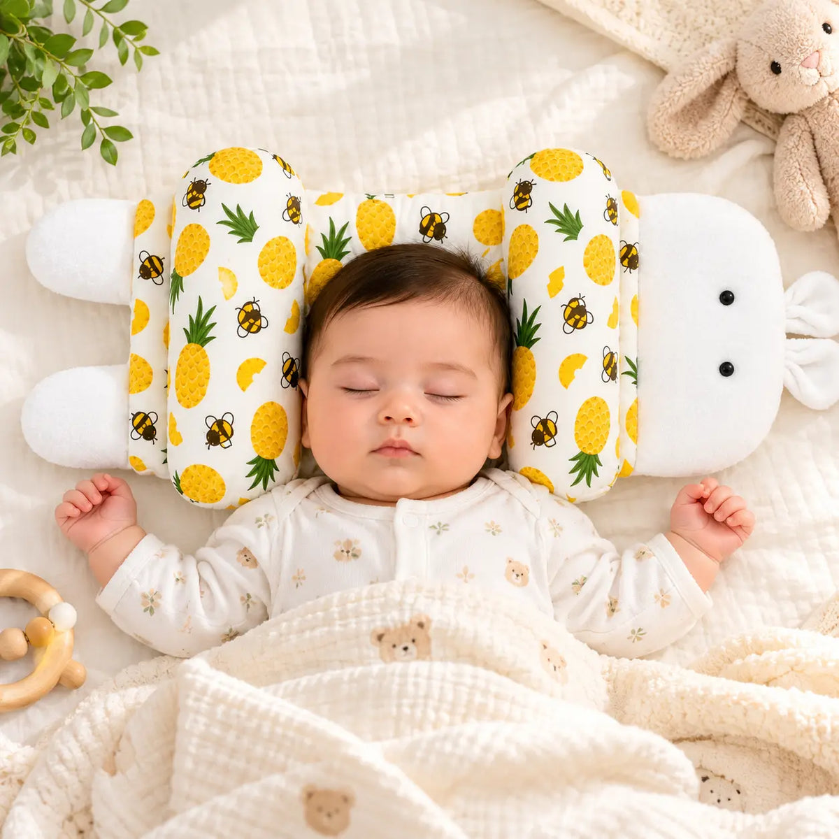 Baby Head Support Pillow – Soft Animal-Shaped Infant Support Cushion