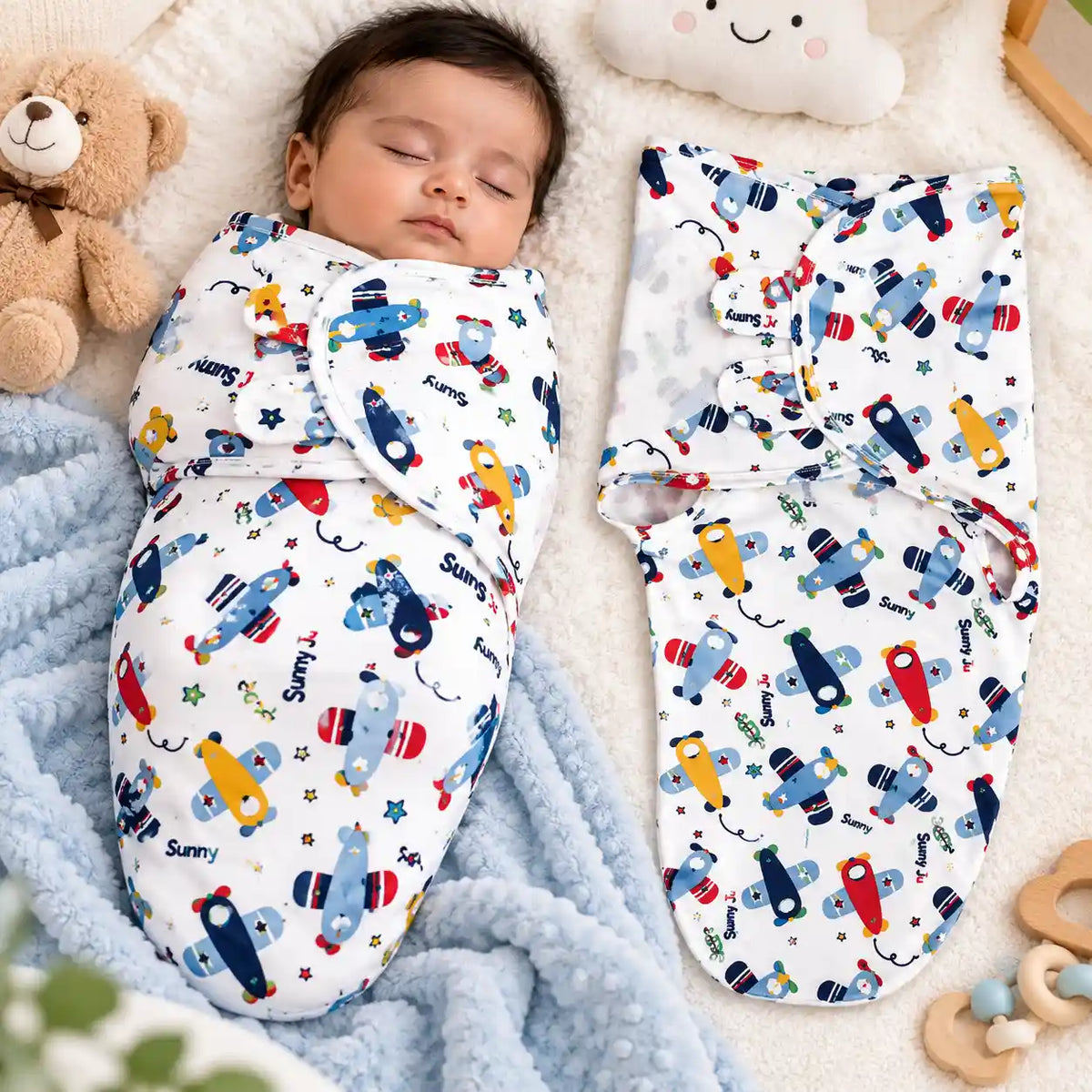Adjustable Infant Swaddle Wrap – Soft & Comfortable Baby Swaddle